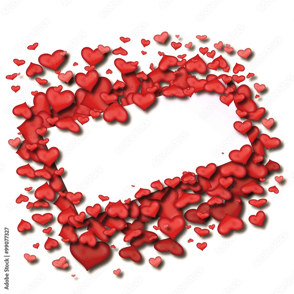 Valentinstagkarte mit roten Herzen