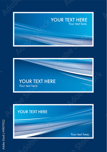 Abstract blue wave background card set