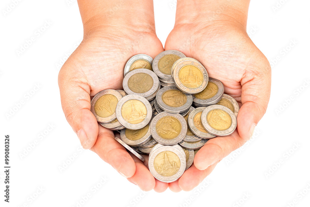 save money concept by hand put coin to money save money concept by hand put coin to money