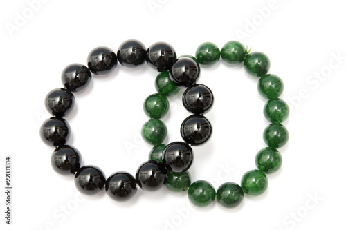 Black and green bead bracelet
