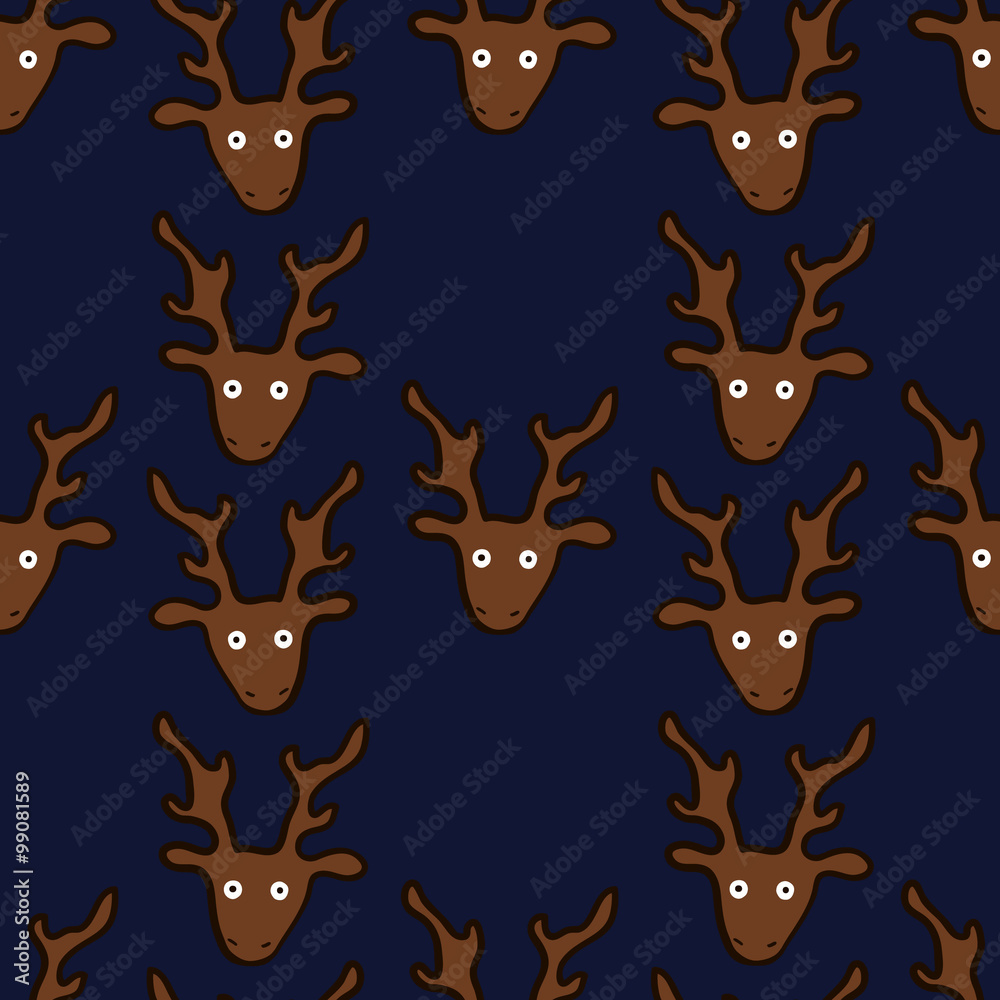 seamless pattern with funny crazy deers
