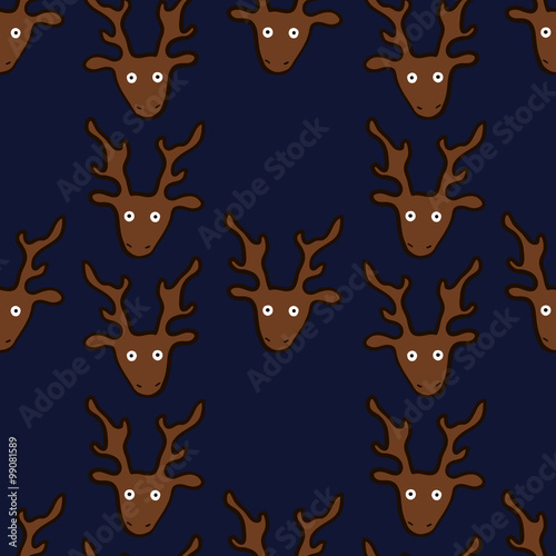 Wallpaper Mural seamless pattern with funny crazy deers Torontodigital.ca