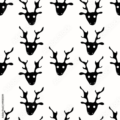 Wallpaper Mural seamless pattern with funny crazy deers Torontodigital.ca
