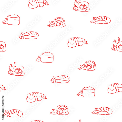 Sushi seamless pattern
