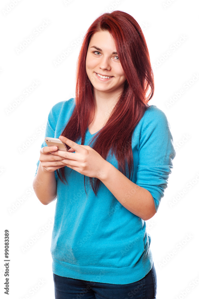 Beautiful young hipster woman using smart phone Beautiful young hipster woman using smart phone