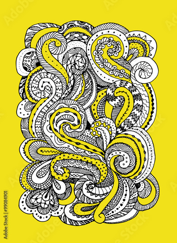 Abstract hand drawn ornament, background for your design