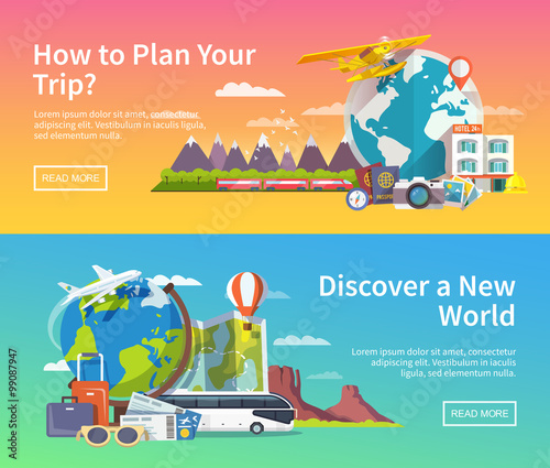Vector travel advertising banners