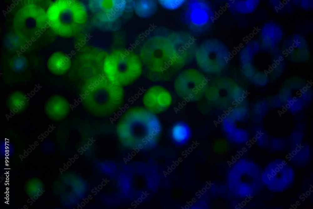 green and blue circles,