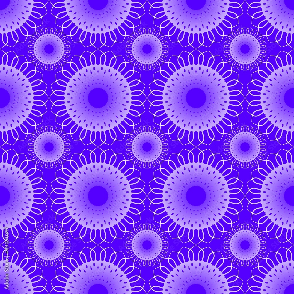 Background with seamless geometric lace patterns in purple gradient. Vector decorative tile. Background with seamless geometric lace patterns in purple gradient. Vector decorative tile.