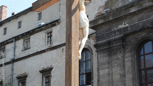 Cross near Saint Andrey's Greco-catholic temple. photo
