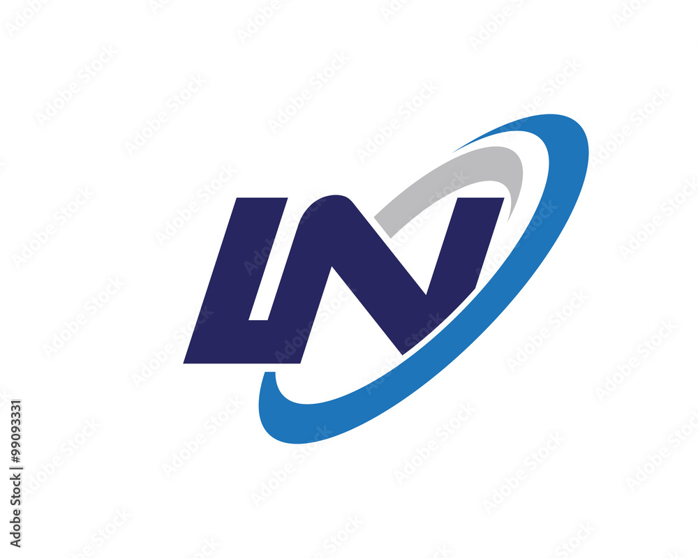 IN Letter Swoosh Network Logo IN Letter Swoosh Network Logo