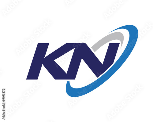 KN Letter Swoosh Network Logo