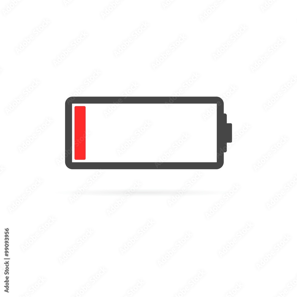 Low battery icon - obrazy, fototapety, plakaty 