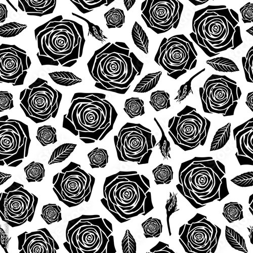 Roses flowers pattern seamless