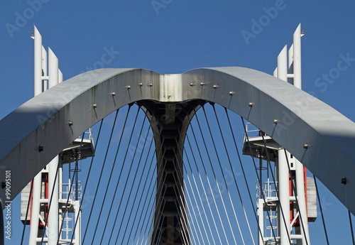 Detail of Millennium Bridge, Salford Quays, UK