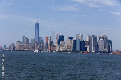 Lower Manhattan in New York City in the background. The new World Trade Center Freedom Tower as seen   Summer 2015   © Aneese