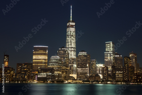 Lower Manhattan in New York City in the background. The new World Trade Center Freedom Tower as seen   Summer 2015   © Aneese