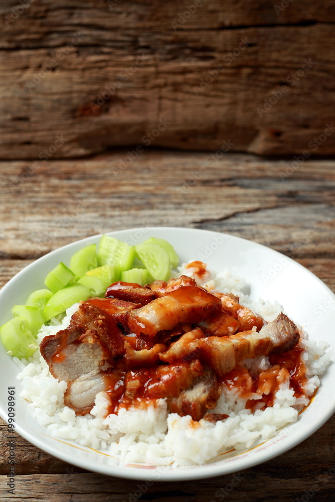 pork on rice with red sauce pork on rice with red sauce