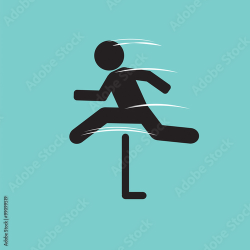 Hurdle Race Vector Illustration.