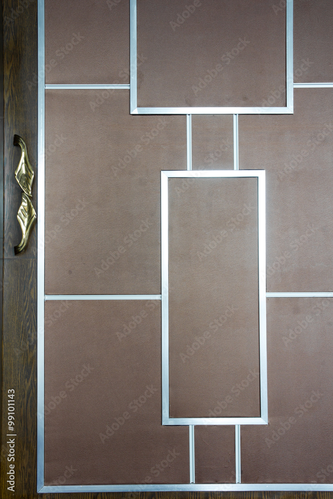 Fototapeta premium Close up wooden door of modern house