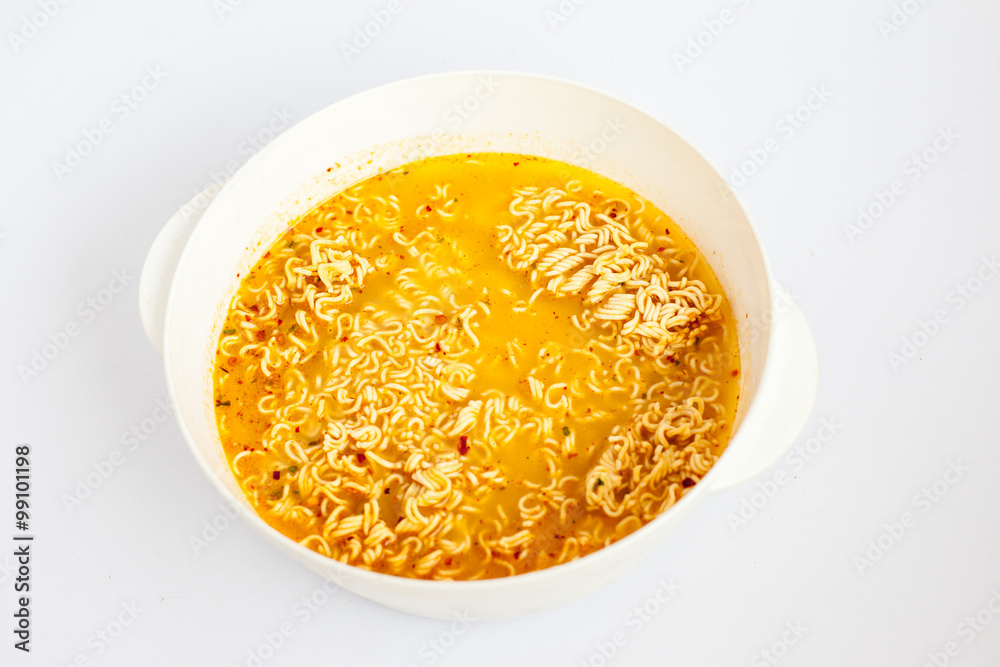 instant noodle with Canned fish in the bowl yummy food 