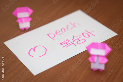 Korean; Learning New Language with Fruits Name Flash Cards