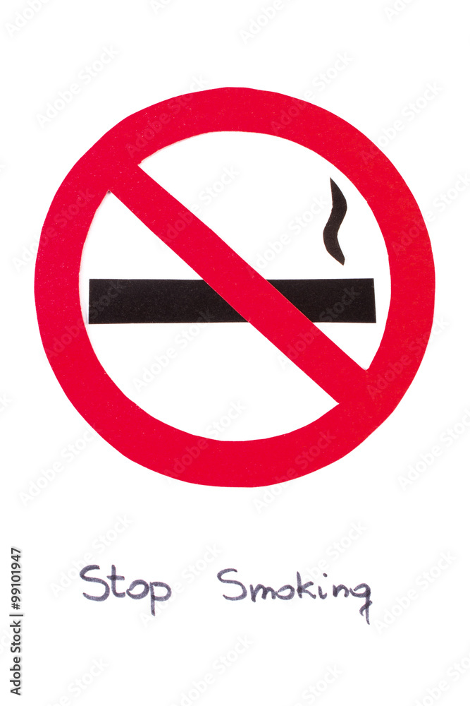 Red round no smoking sign, stop tobacco save your life Red round no smoking sign, stop tobacco save your life