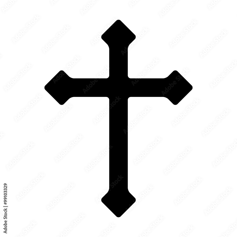 Decorative Christian cross - symbol of Christianity flat icon for apps and websites