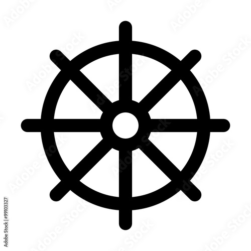 Dharmachakra / Wheel of Dharma - a symbol of Buddhism and Hinduism flat icon for apps and websites