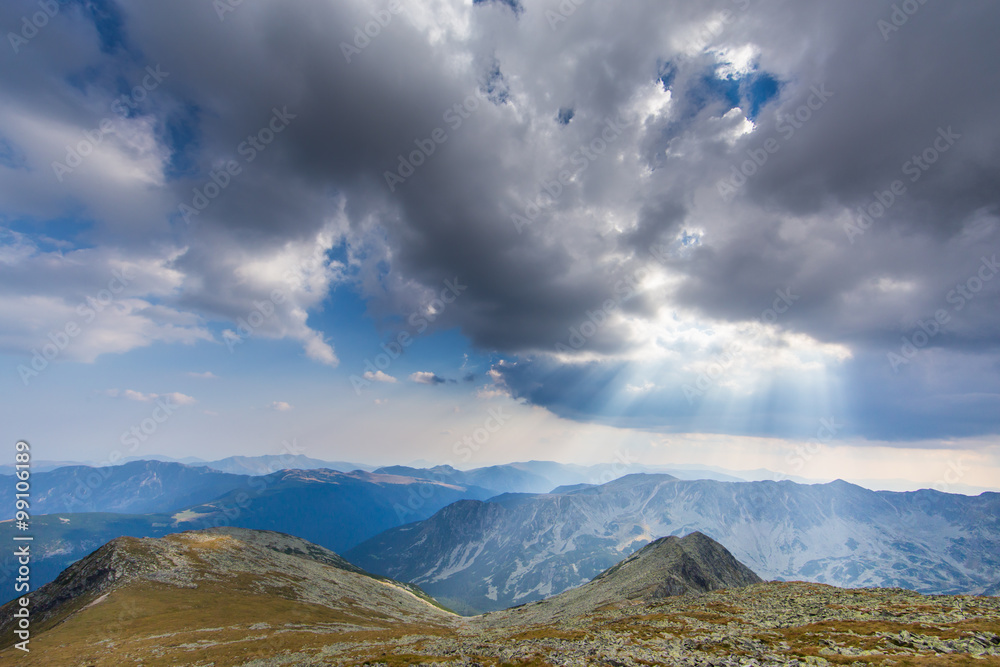 Beautiful mountain scenery in the Transylvanian Alps