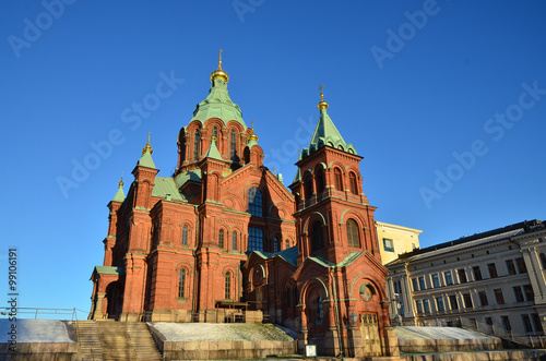 Uspenski Orthodox Cathedral (built in 1862 and1868), Helsinki, Finland. One of most popular tourist sights in Helsinki.