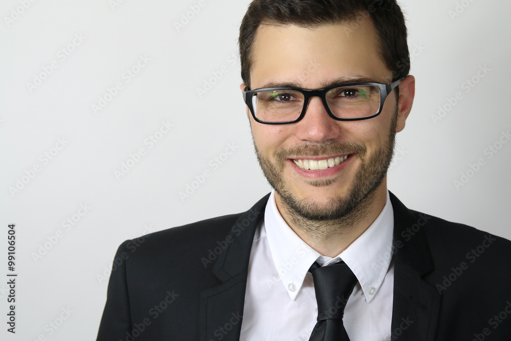 smiling man over a white background smiling man over a white background