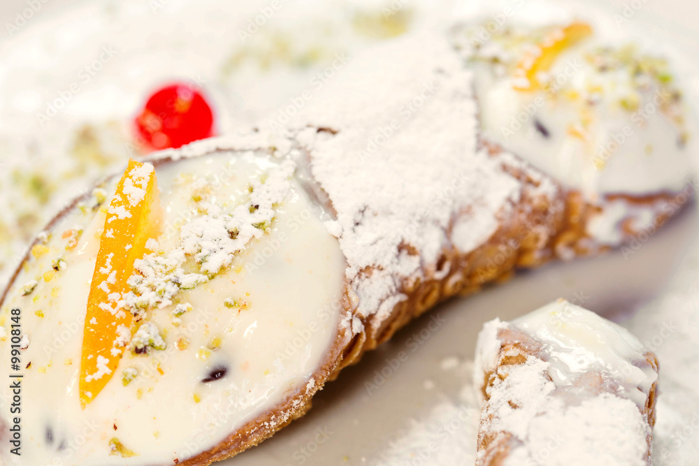 delicious detail of sicilian cannoli delicious detail of sicilian cannoli