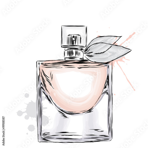 Perfume bottle vector. Trendy print. Fashion & Style. Perfume. Perfume watercolor.