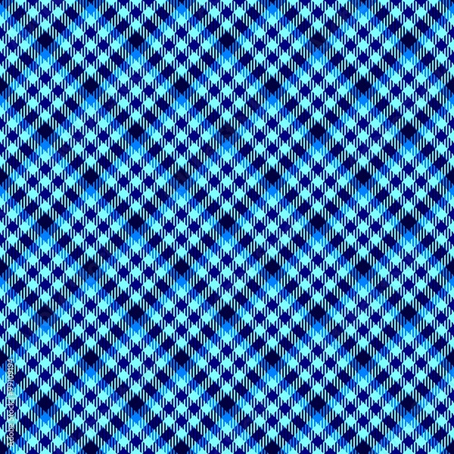 Blue seamless oblique checkered plaid with fabric texture