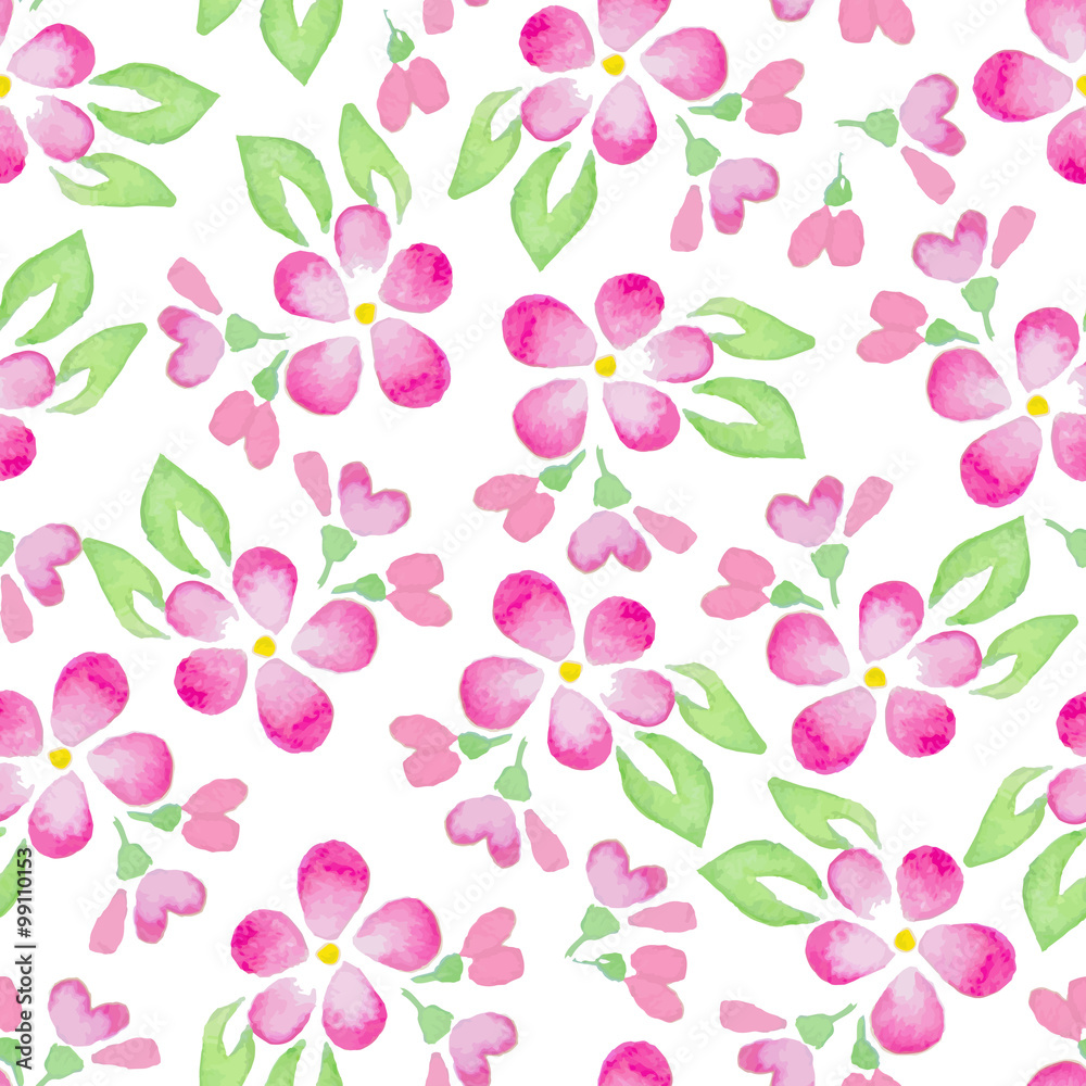 Seamless Patterns with  watercolor flowers