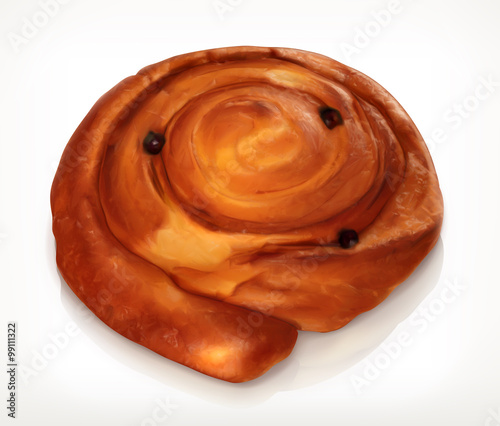Danish pastry, bakery vector icon