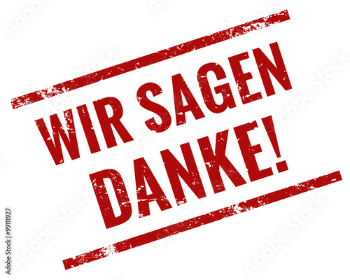 Wir sagen danke Stempel rot