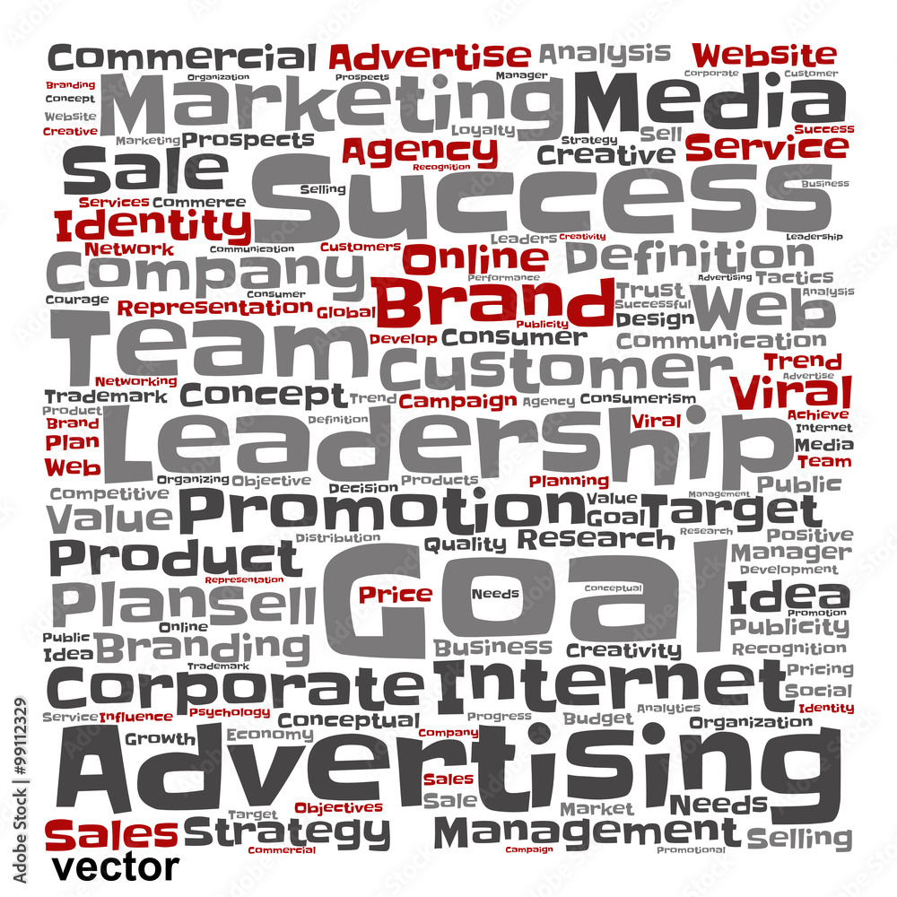 Vector conceptual business leadership word cloud