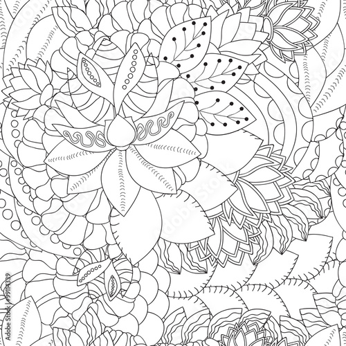 stock vector seamless doodle pattern. black and white