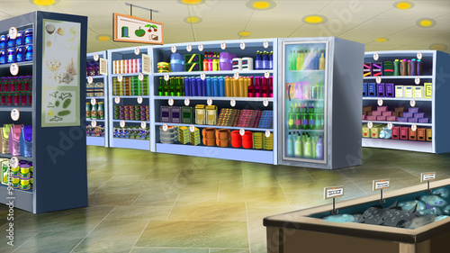 Supermarket interior. Image 01