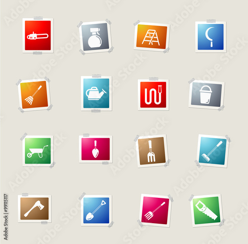 Garden tools simply icons