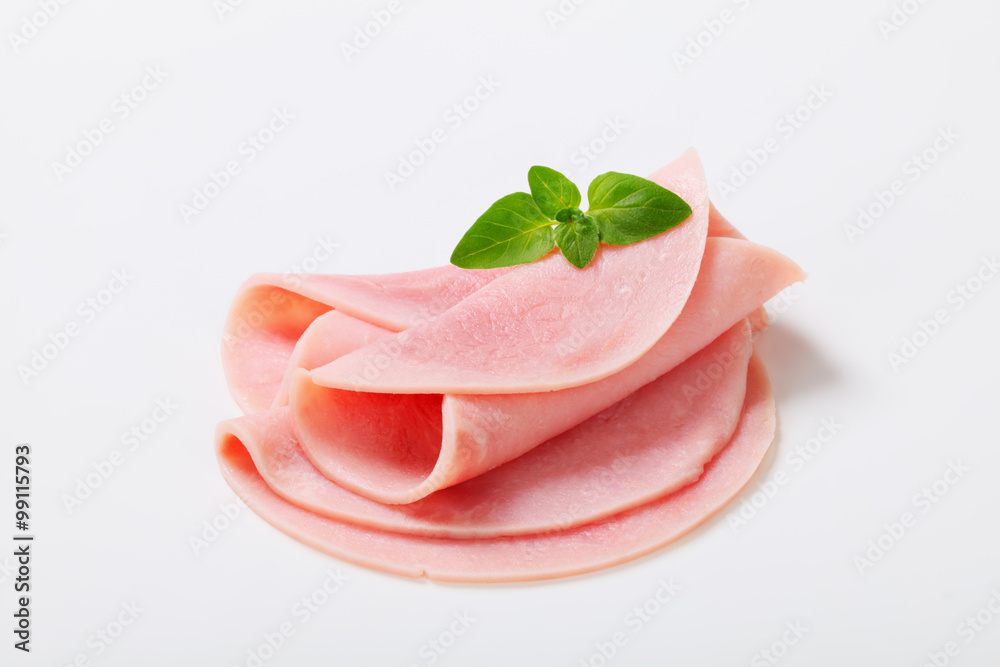 Thin slices of ham