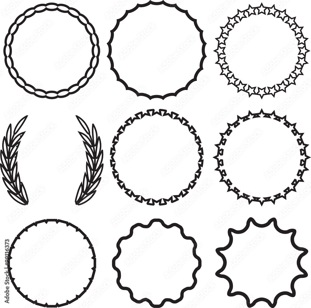 Frame round set decoration template Frame round set decoration template