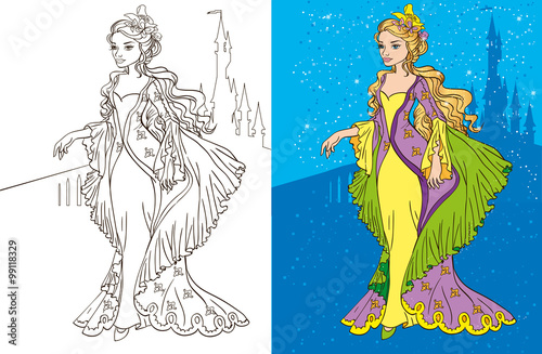 Colouring Book Of Princess And Castle