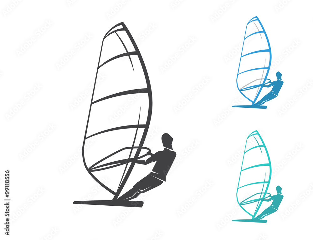Windsurfing Векторный объект Stock | Adobe Stock