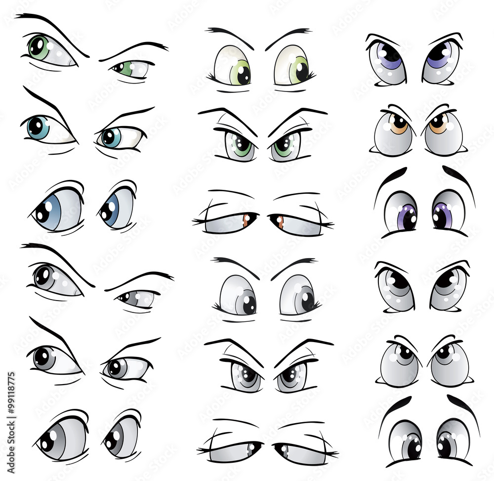 The complete set of the drawn eyes Stock Vector Adobe Stock