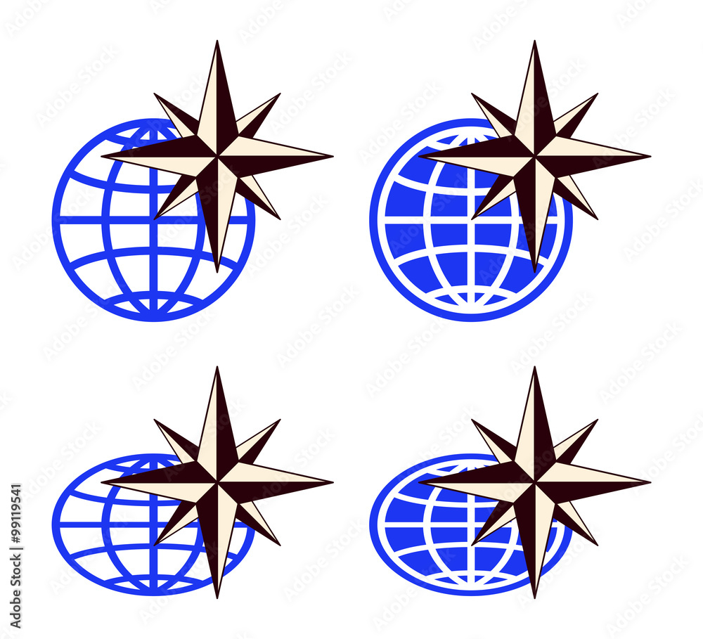 Obraz premium Globe icon set.