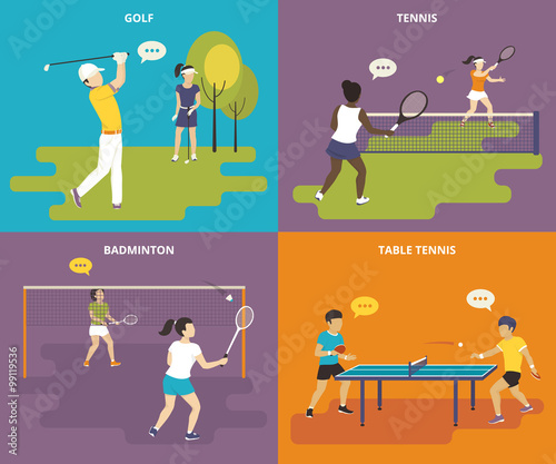 Flat sport icons set