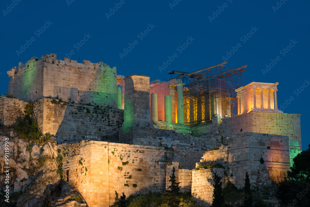 Acropolis Greece at night